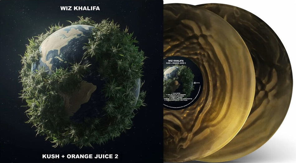 the album cover for Wiz Khalifa - Kush & Orange Juice 2 [Black and Gold]