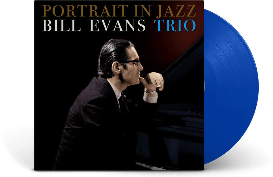 the album cover for Bill Evans - Portrait In Jazz (Blue) (Bonus Track) [Colored Vinyl] [Limited Edition]