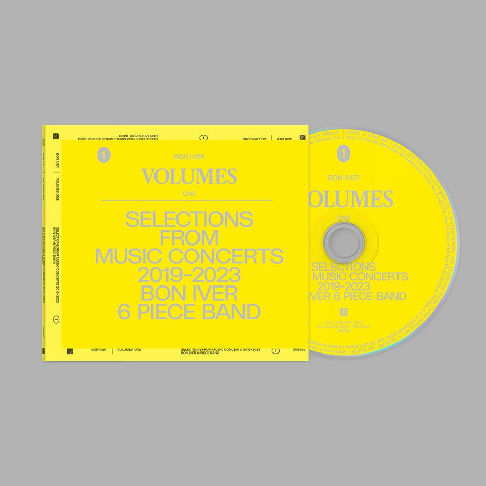 the album cover for Bon Iver - VOLUMES: ONE "SELECTIONS FROM MUSIC CONCERTS 2019-2023 BON IVER 6 PIECE BAND"