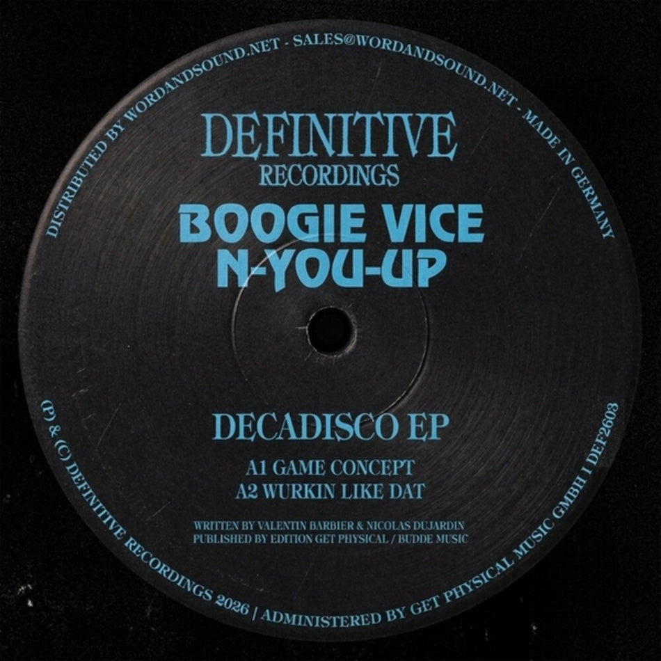 the album cover for Boogie Vice / N-You-Up - Decadisco