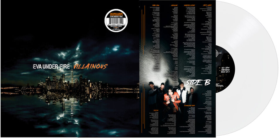 the album cover for Eva Under Fire - Villainous [White]