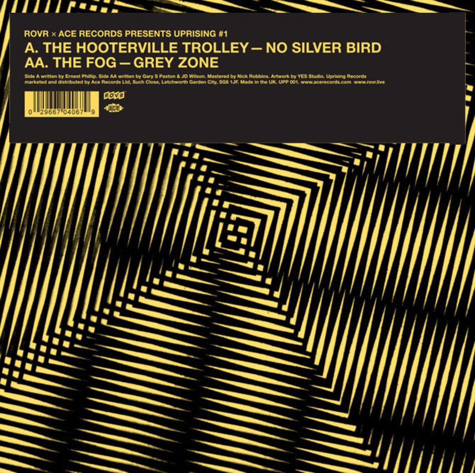 the album cover for Hooterville Trolley / The Fog - No Silver Bird / Grey Zone (Uk)