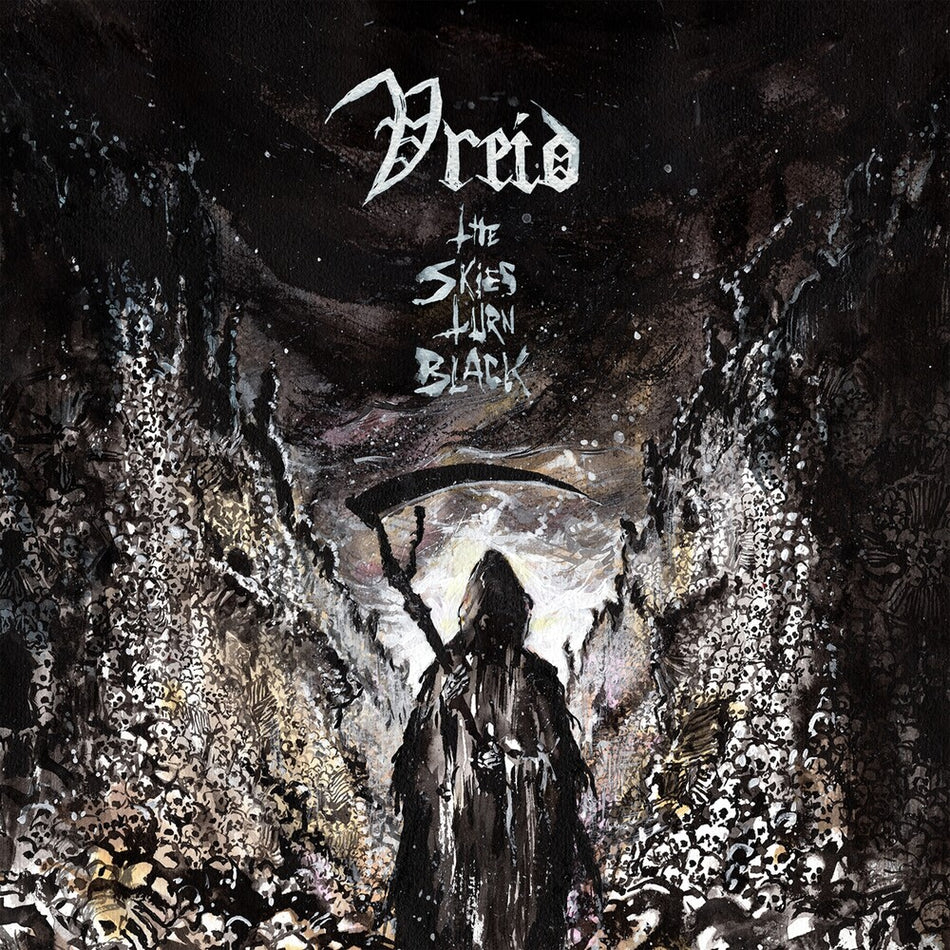 the album cover for Vreid - Skies Turn Black