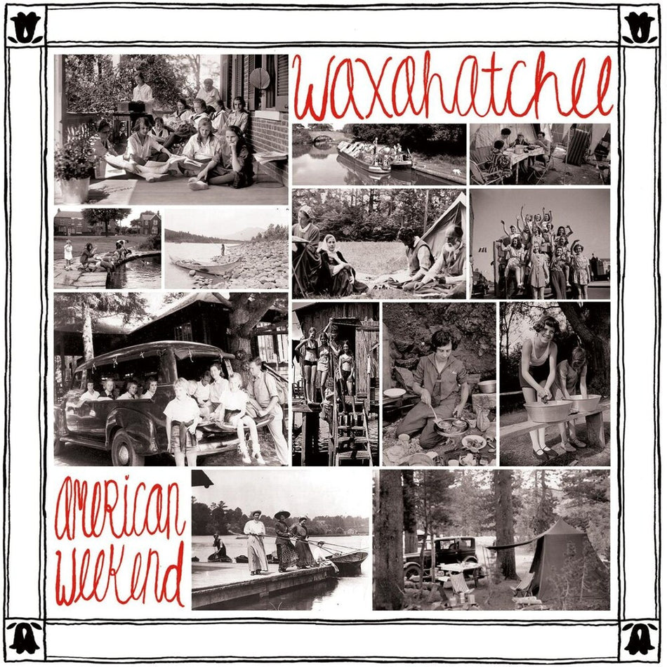 the album cover for Waxahatchee - American Weekend - Red/White Swirl Vinyl [Colored Vinyl]