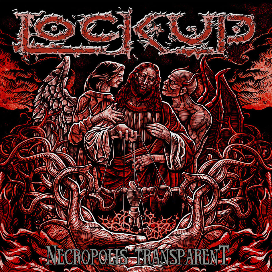 the album cover for Lock Up - Necropolis Transparent - Red Vinyl [Colored Vinyl] (Red)