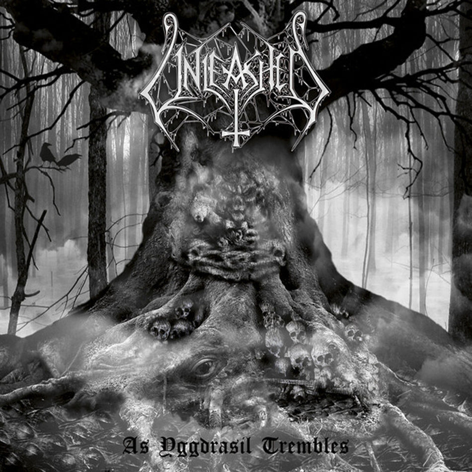 the album cover for Unleashed - As Yggdrasil Trembles (split White/black Vinyl/deluxe)