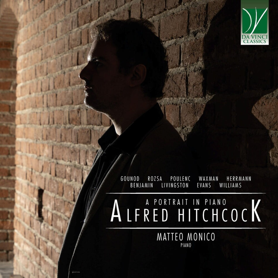 the album cover for Matteo Monico - Alfred Hitchcock: a Portrait in Piano