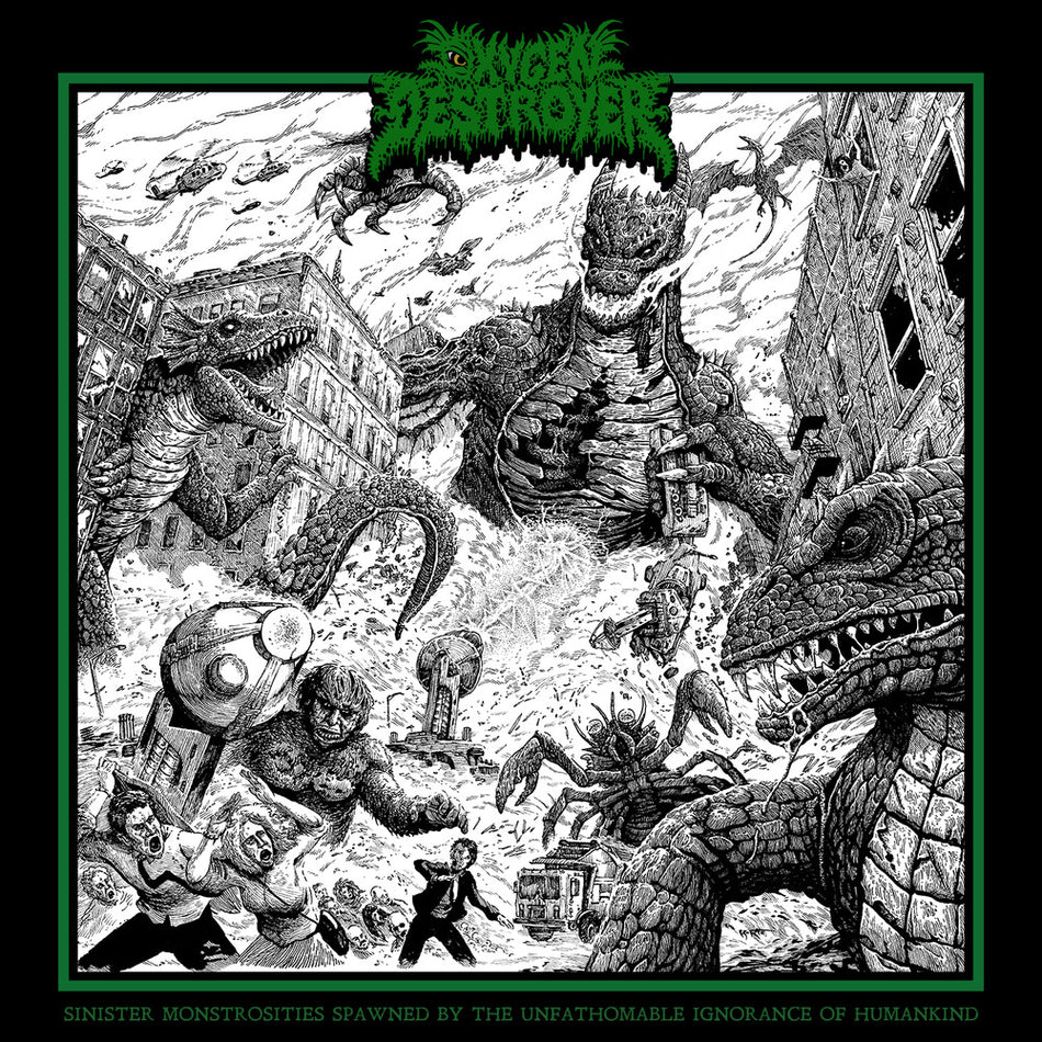 the album cover for Oxygen Destroyer - Sinister Monstrosities Spawned by the Unfathomable Ignorance of Humankind