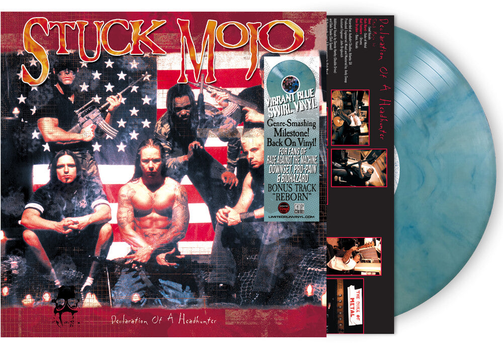 the album cover for Stuck Mojo - Declaration Of A Headhunter [Indie Exclusive] (Blue) [Colored Vinyl]