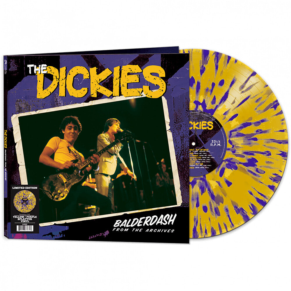the album cover for The Dickies - Balderdash From The Archives [Yellow &amp; Purple Splatter]