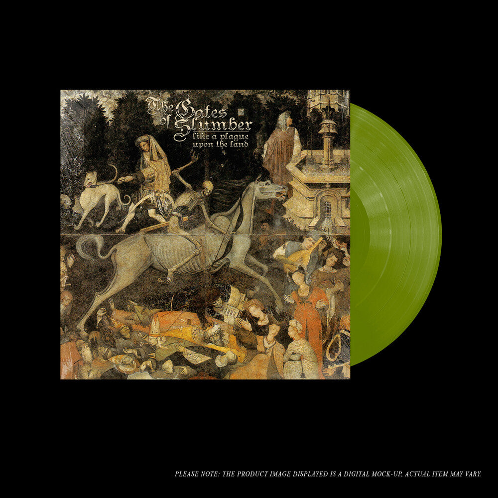 the album cover for Gates Of Slumber - Like a Plague Upon the Land (lime Vinyl)