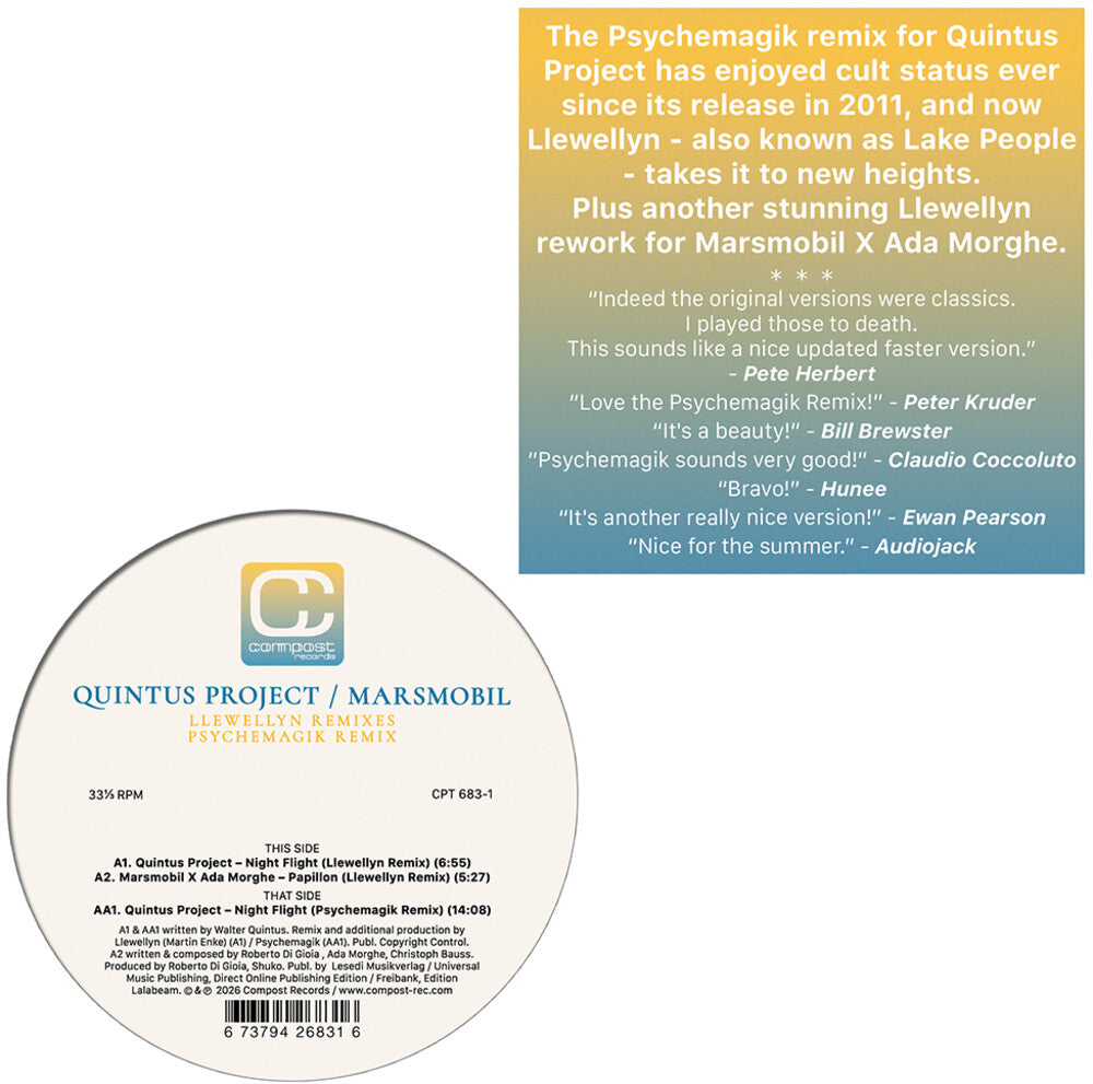 the album cover for Quintus Project / Marsmobil - Llewellyn / Psychemagik Remixes