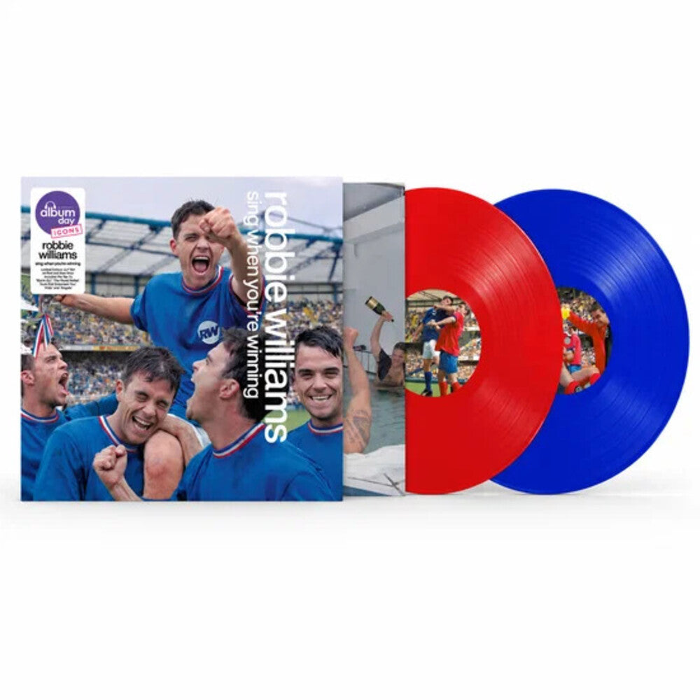 the album cover for Robbie Williams - Sing When You're Winning (Blue) [Colored Vinyl] (Red) (Uk)
