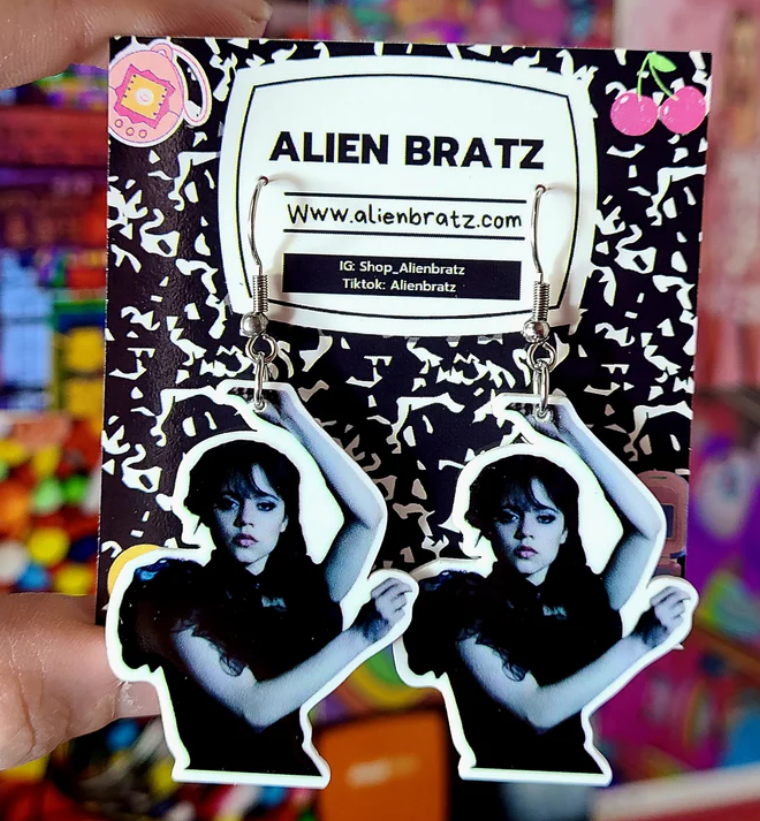 Alien Bratz Wednesday Adams Earrings
