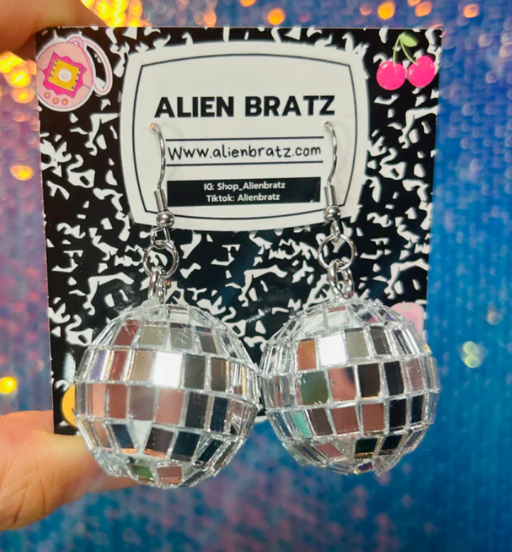 Alien Bratz Disco Ball Earrings