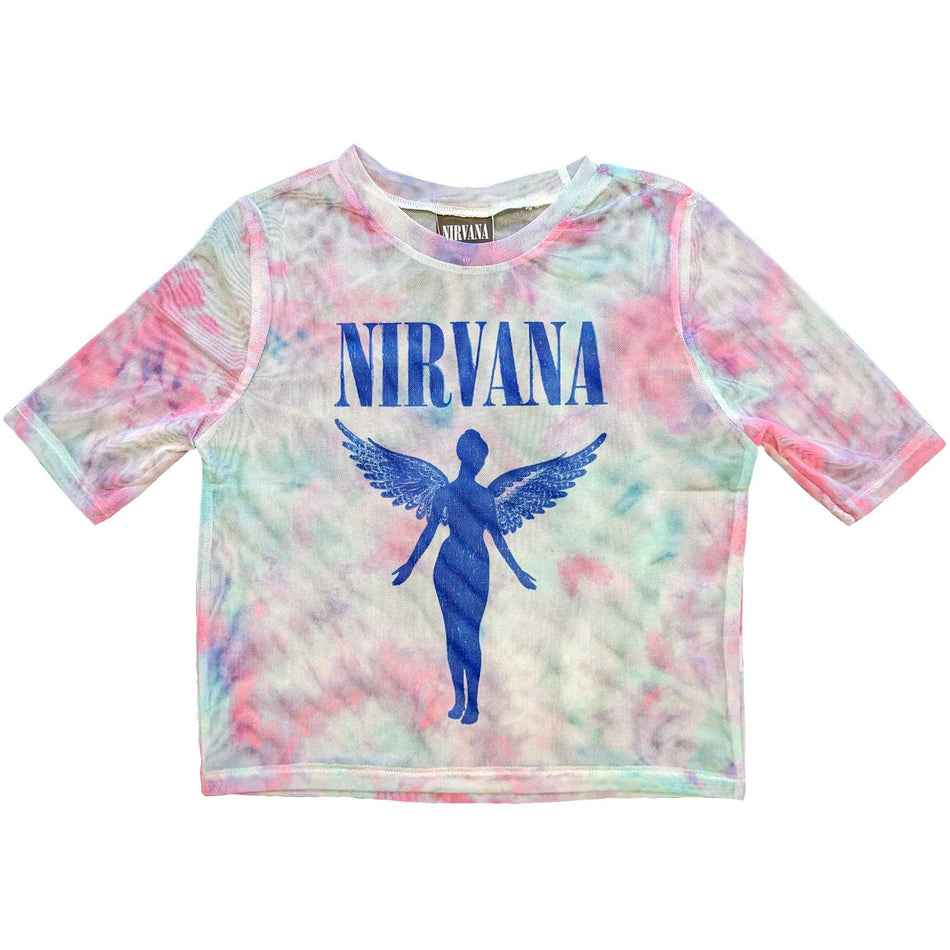 Nirvana Angelic Mesh Multi-Color Crop Top Tee