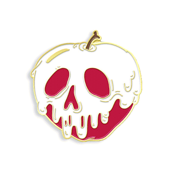 Enamel Pin: Apple Skull (Glows In The Dark)