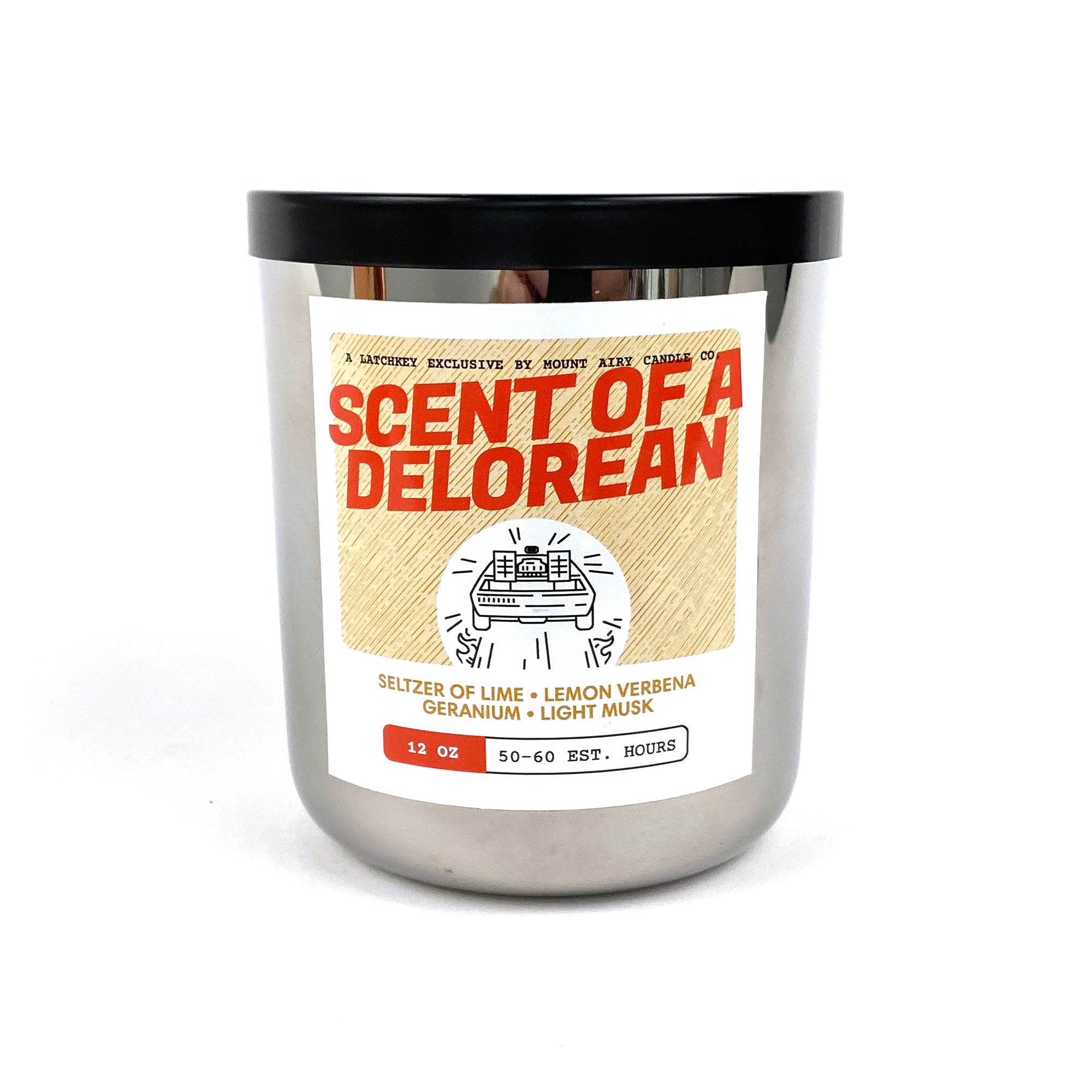 "Scent of a Delorean" Candle by Mount Airy Candle Co.