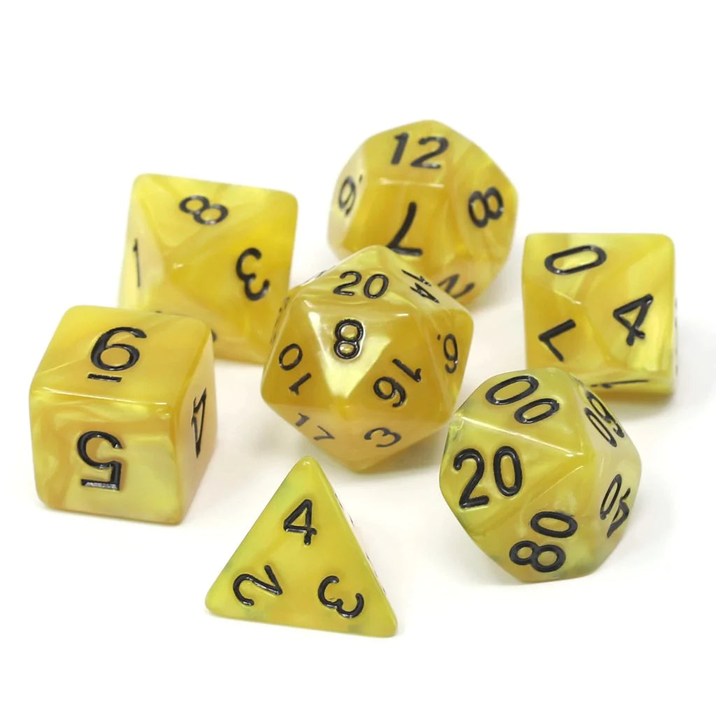 Die Hard Dice - 7 Piece Acrylic RPG Set - Gold Doubloons