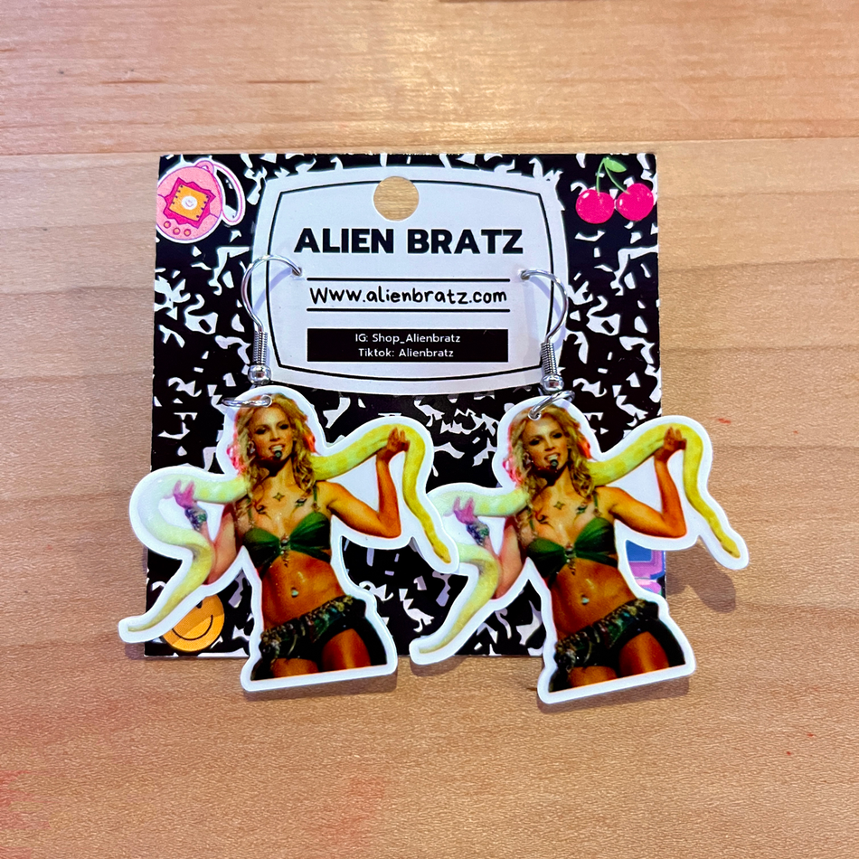 Alien Bratz Britney Spears with a Snake Earrings