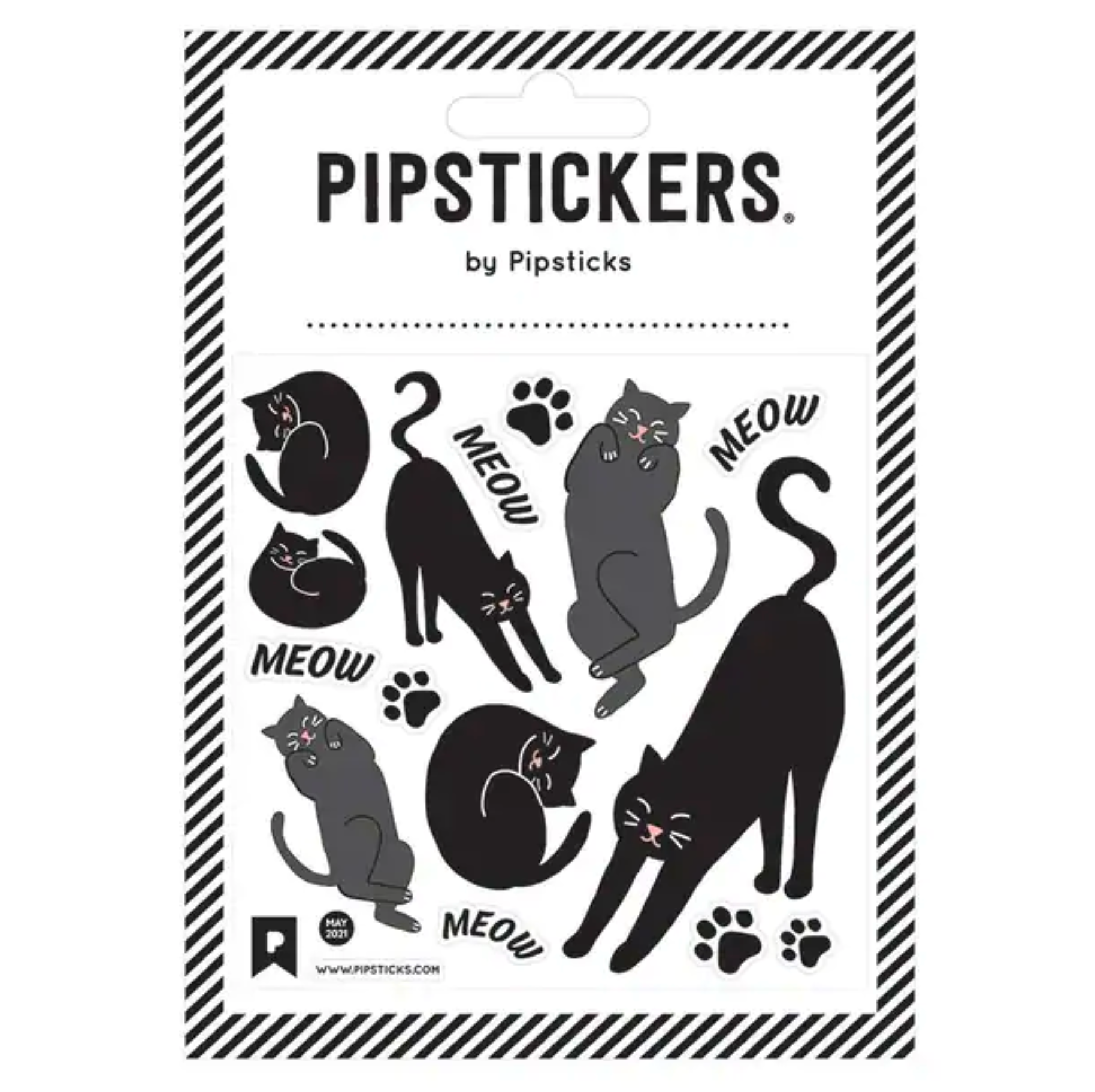 Fuzzy Black Cat Stickers