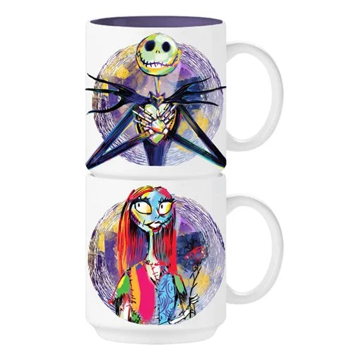 Nightmare Before Christmas Splatter Characters 13-Ounce Ceramic Stacking Mug Set