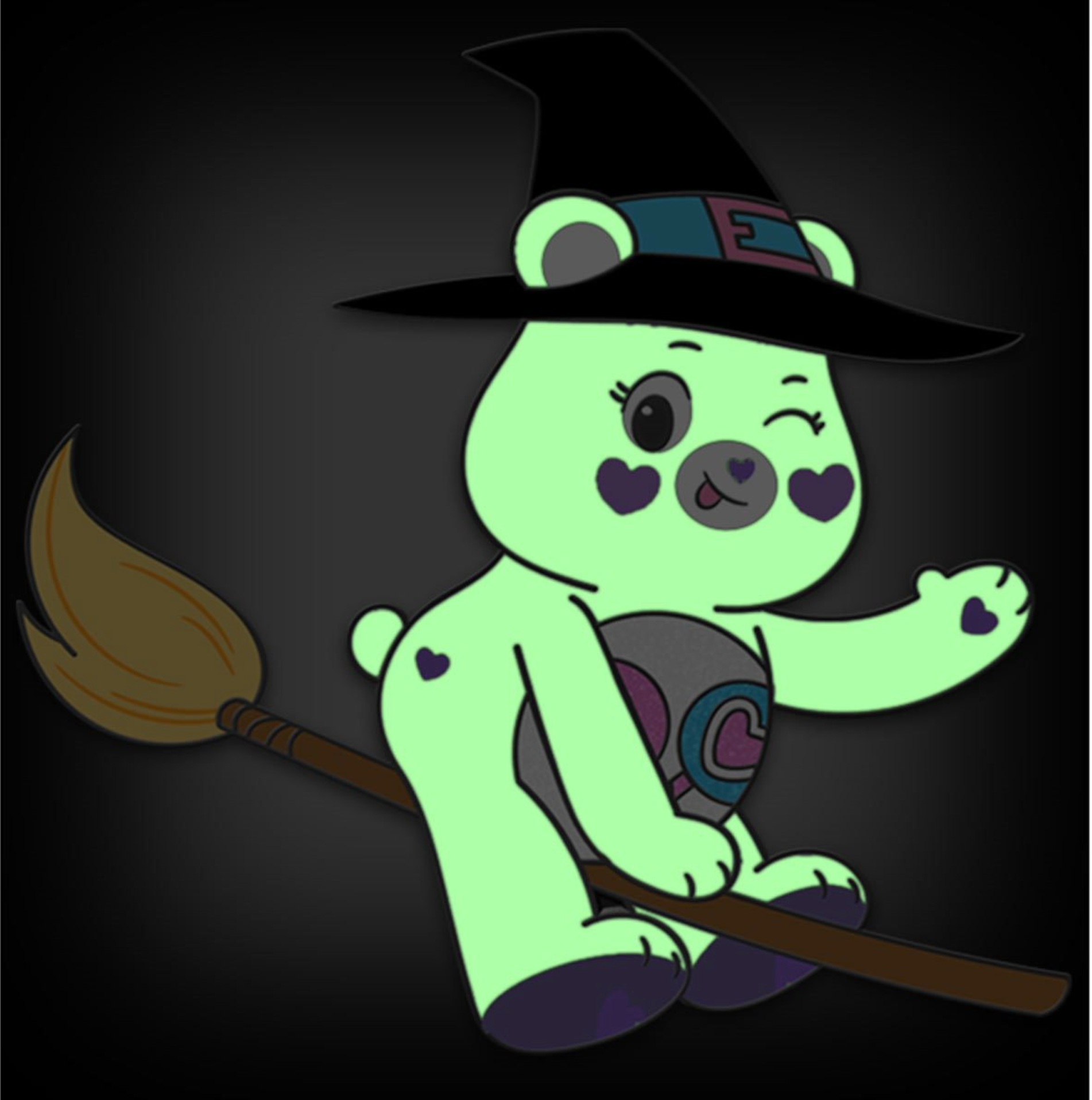 Enamel Pin: Share Bear Witchy Glow-in-the-Dark